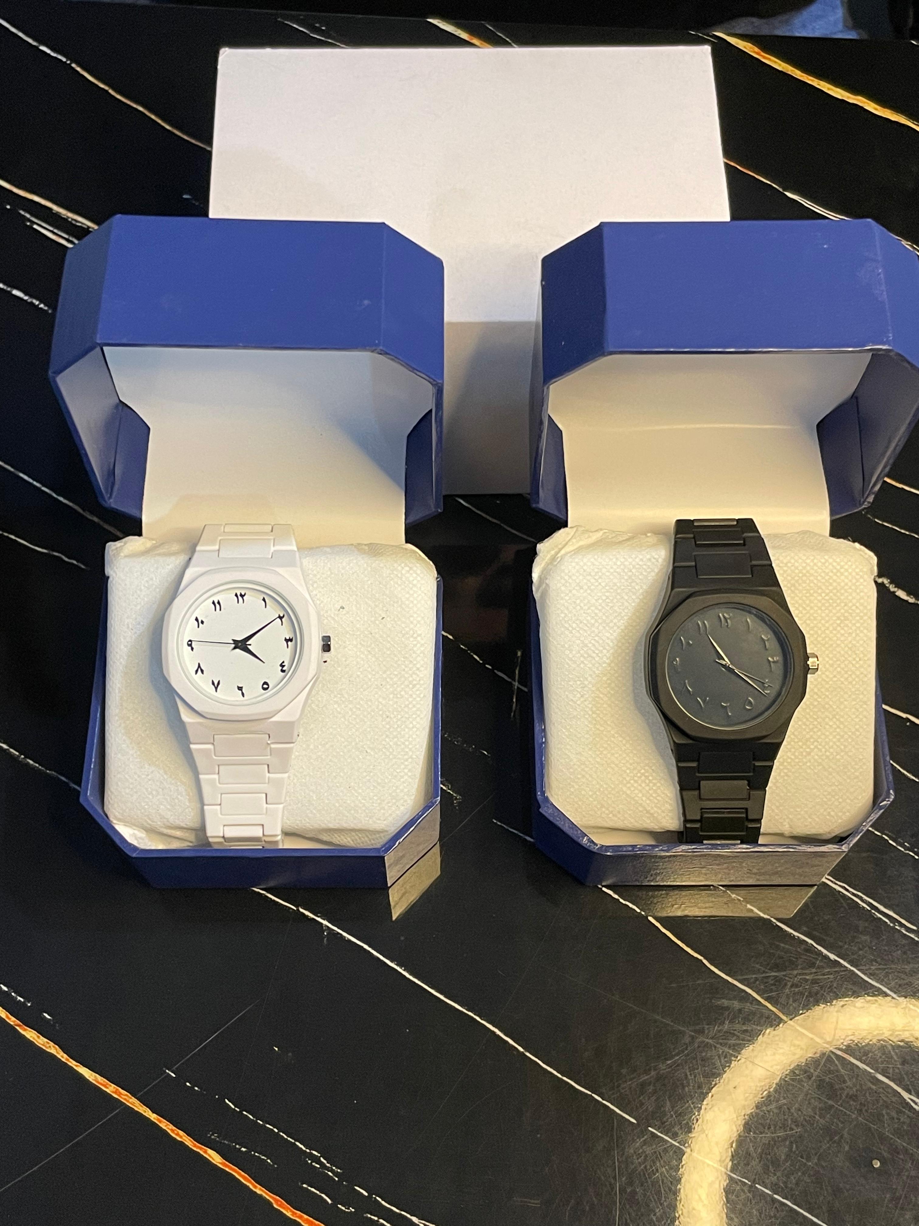 Black Arabic & White Arabic Aura Men's Watch